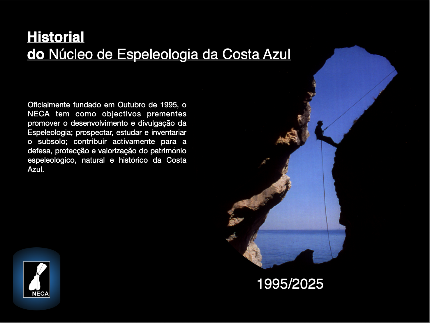 Primeira página do Historial NECA